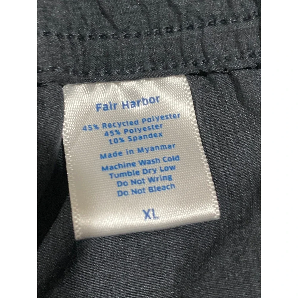 Fair Harbor Mens XL Charcoal Gray Recycled Stretch Board Shorts Swim Trunks 7in